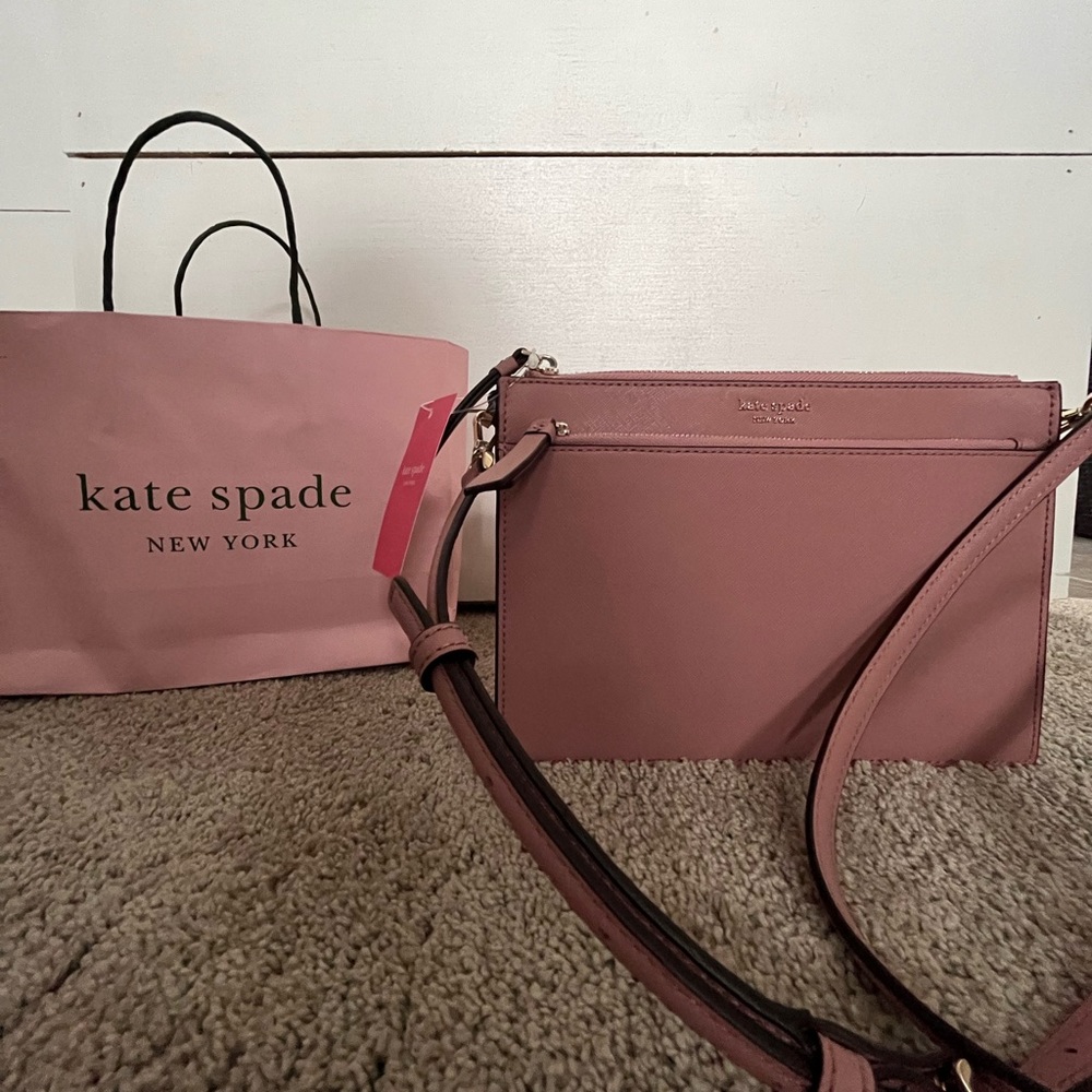 NWT Kate Spade Zip Crossbody Bag in Dusty Peony